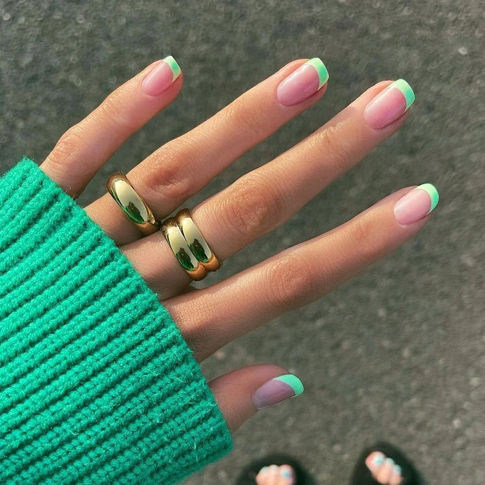 Punk Polished Bilayer Stainless Steel Chunky Rings for Women Gold Plated 2025