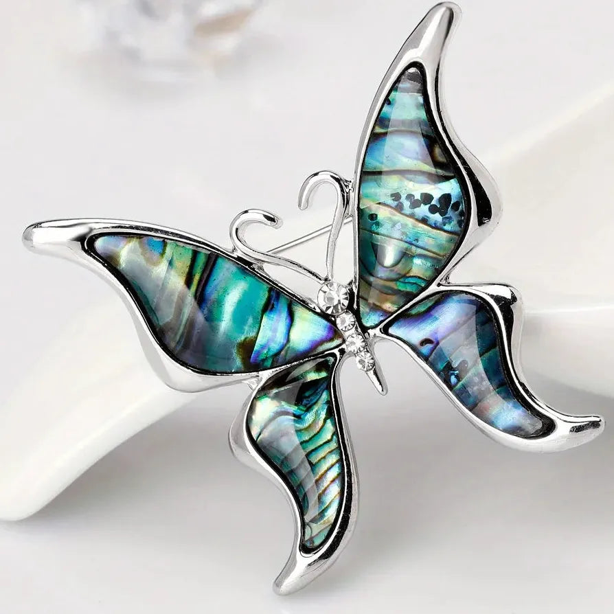 Vintage Butterfly Brooch Pin Shell Design Fashion Accessory for Women