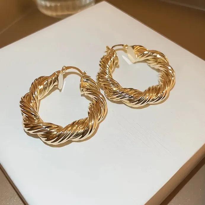 Modern Geometric Gold Hoop Earrings for Women Stylish Daily Jewelry