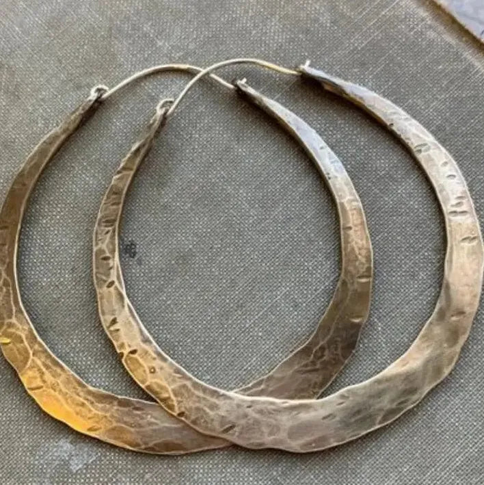 Retro Style Large Zinc Alloy Hoop Earrings for Women Party Jewelry Gifts