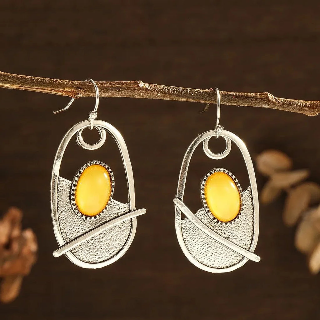 Retro Silver Minimalist Hollow Zinc Alloy Drop Earrings for Women & Teens