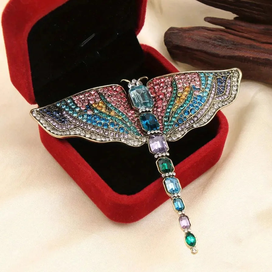Vintage Chinese Dragonfly Dragon Brooch Pin Classic Jewelry Gift