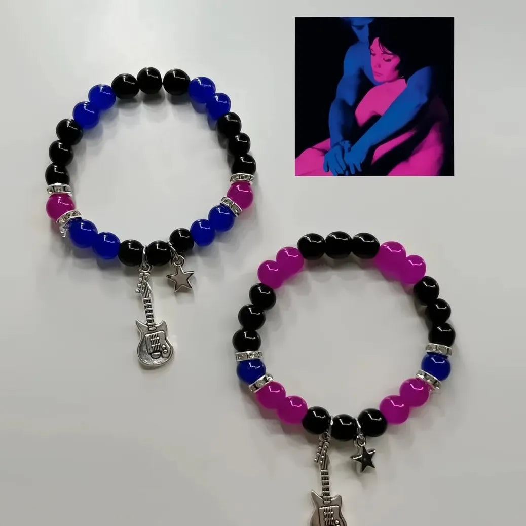 2Pcs Acrylic Couple Beads Bracelets Matching Friends TV Girl Gift