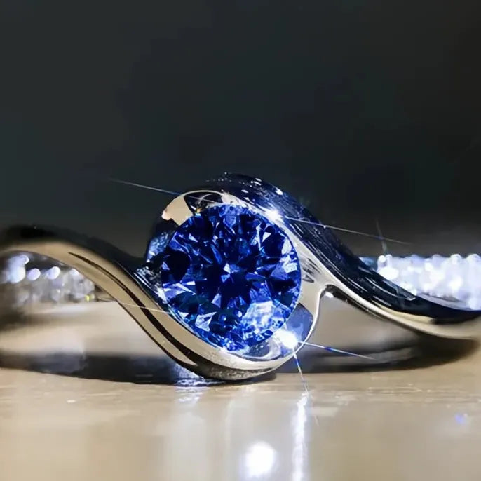 Luxury Women's Brass Geometric Wedding Rings with Cubic Zirconia Engagement Jewelry