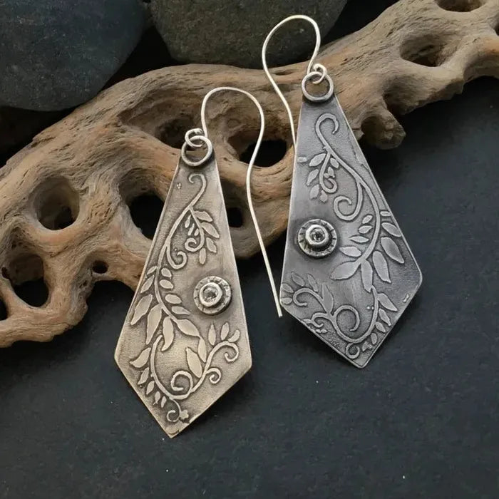 Geometric Bohemian Zinc Alloy Drop Earrings for Women Daily Wear Retro Style