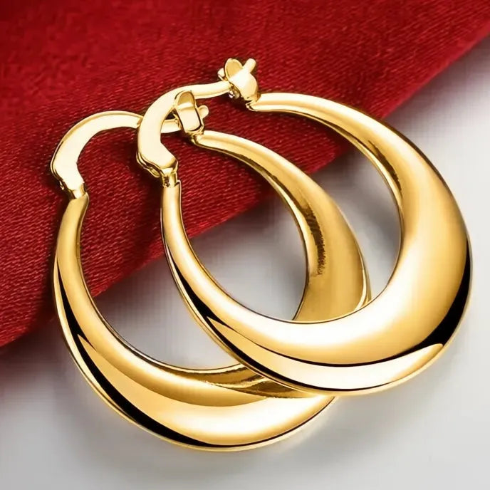 Geometric Metal Hoop Earrings for Women, Silver & Gold Color, Modern Fashion Jewelry