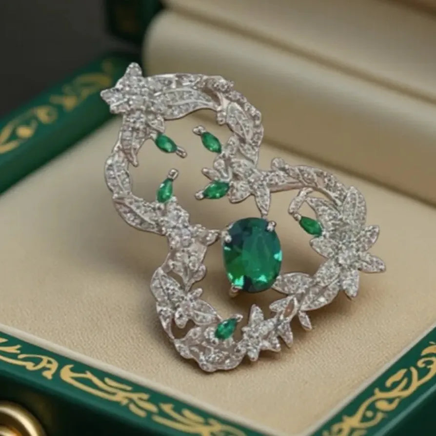 Luxury Gourd Hollow Botanical Brooch Pin for Women Classic Style