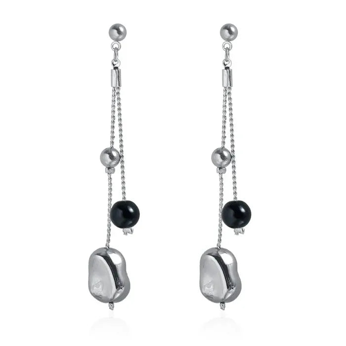 Zinc Alloy Irregular Bean Bead Necklace Bracelet Earrings Set for Women