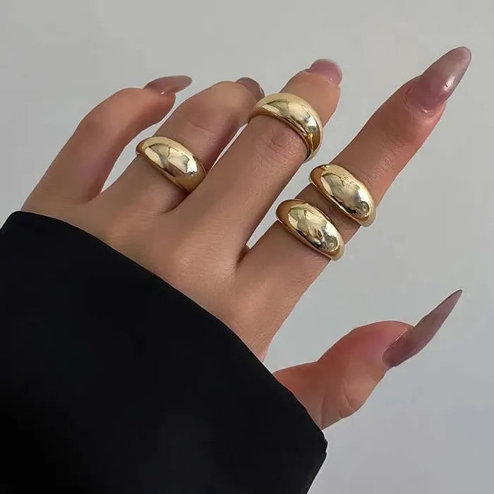 8Pcs Adjustable Vintage Gold Water Drop Mood Tracker Rings for Women Jewelry