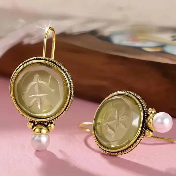 Elegant Gold Simulated Pearl Drop Earrings for Women Stylish Jewelry