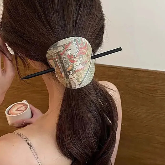 Vintage Chinese Style Wooden Hair Stick for Women Hanfu Cheongsam Accessory