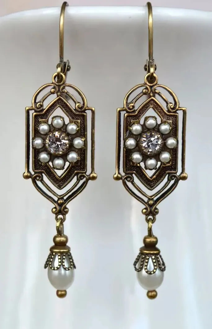 Handmade Vintage Bohemian Geometric Waterdrop Stone Earrings for Women & Girls