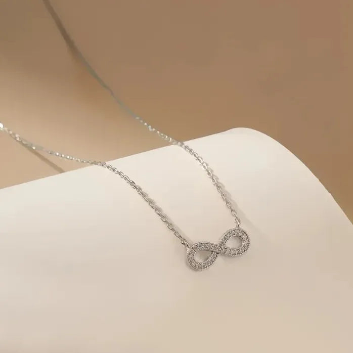 Infinity Pendant Necklace Cubic Zirconia Brass Alloy Wedding Jewelry