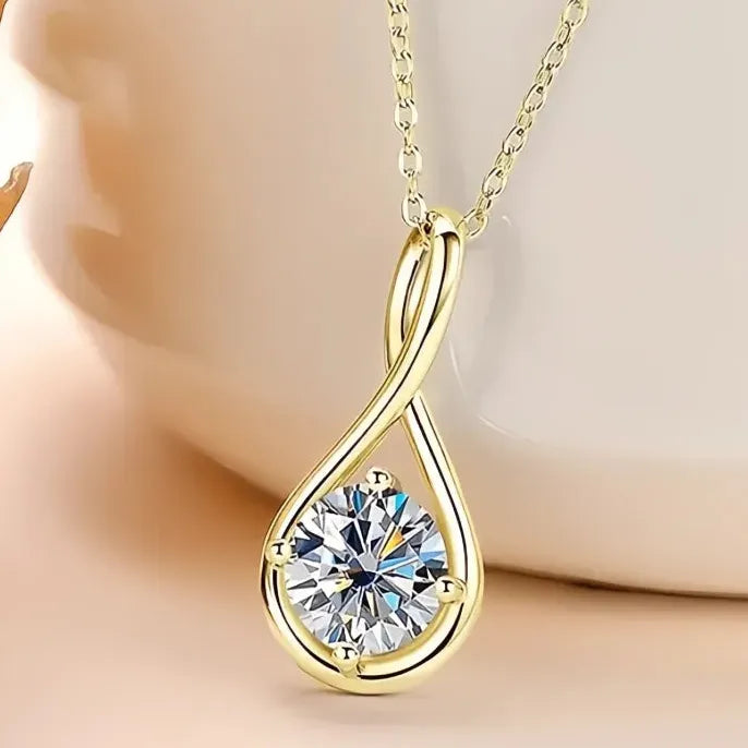 Women’s Geometric Pendant Necklace with Cubic Zirconia Silver Gold Jewelry