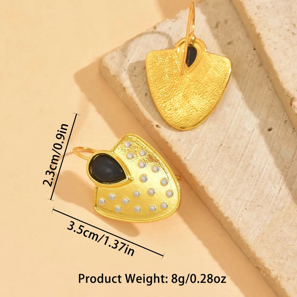Vintage Gold Court Style Crystal Inlaid Drop Earrings for Women Bohemian Jewelry