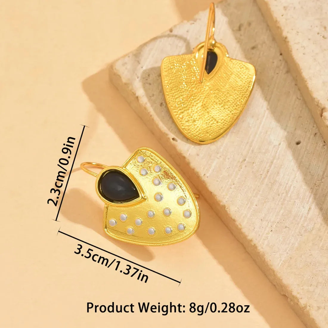 Vintage Gold Court Style Crystal Inlaid Drop Earrings for Women Bohemian Jewelry