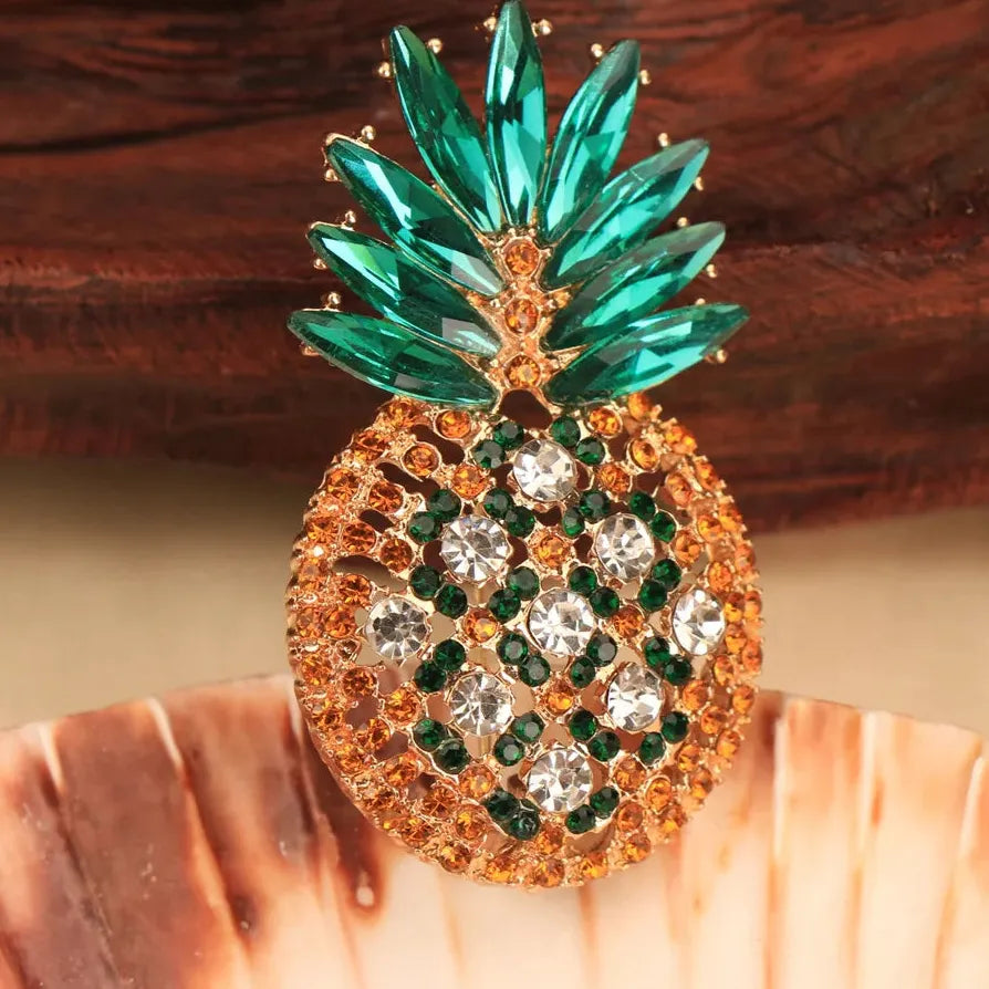Luxury Pineapple Brooch Classic Jewelry Gift for Men and Women