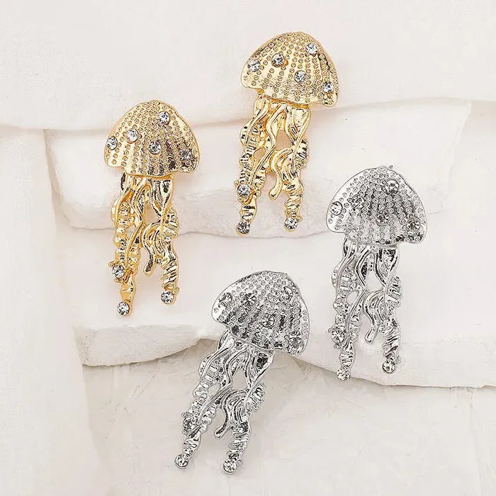 Jellyfish Drop Earrings Copper Alloy Beach Party Jewelry for Women