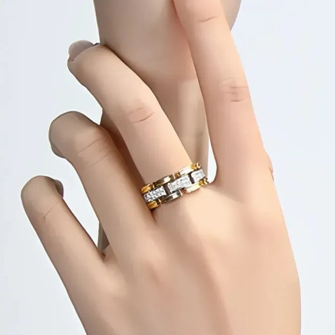 Fashion Geometric Cubic Zirconia Brass Rings for Women Chic Party Engagement Jewelry