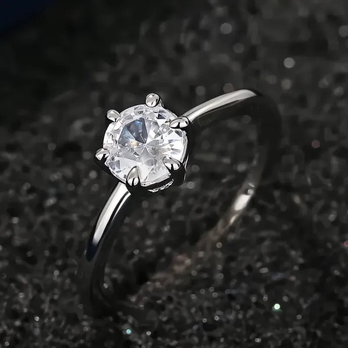 Elegant Cubic Zirconia Engagement Wedding Rings 5-6.5MM for Women