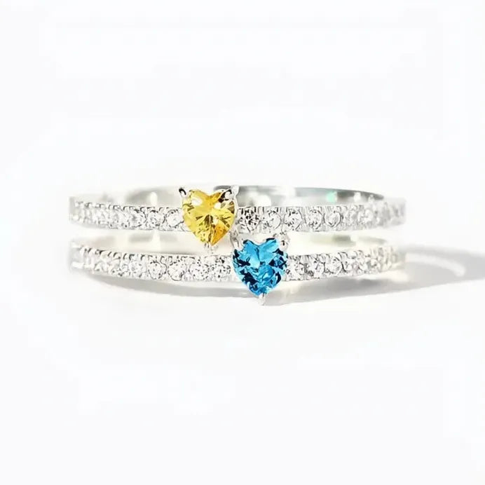 Dainty Heart Cubic Zirconia Ring for Women Stylish Shiny Party Jewelry