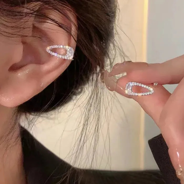 Small Geometric Clip-On Ear Cuff Earrings for Women Zinc Alloy Jewelry
