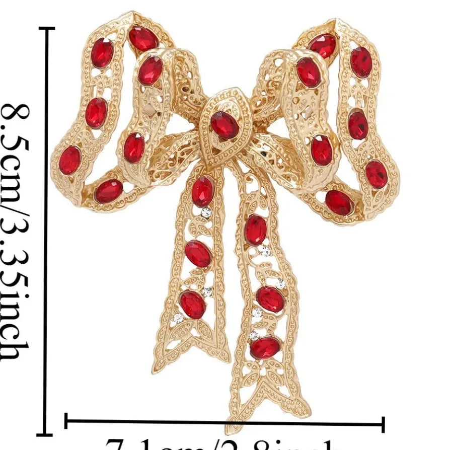 Classic Rhinestone Bow Brooch Wedding Party Gift for Men and Women