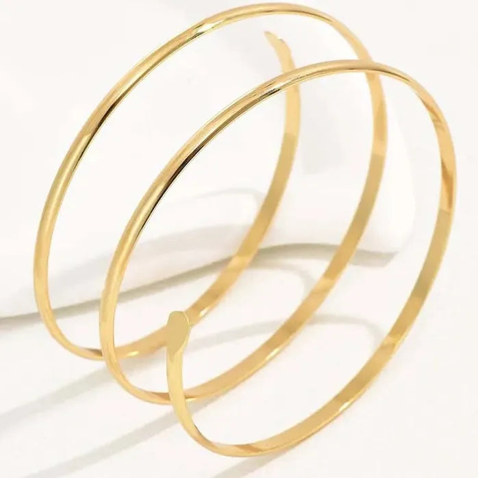 Vintage Gold Metal Multilayer Lines Adjustable Cuff Bracelet for Women Jewelry