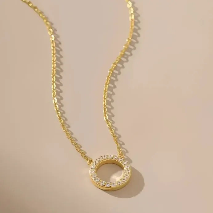 Geometric Cubic Zirconia Pendant Necklace for Wedding & Engagement