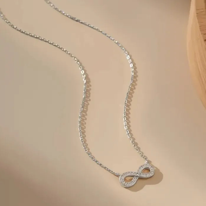 Infinity Pendant Necklace Cubic Zirconia Brass Alloy Wedding Jewelry
