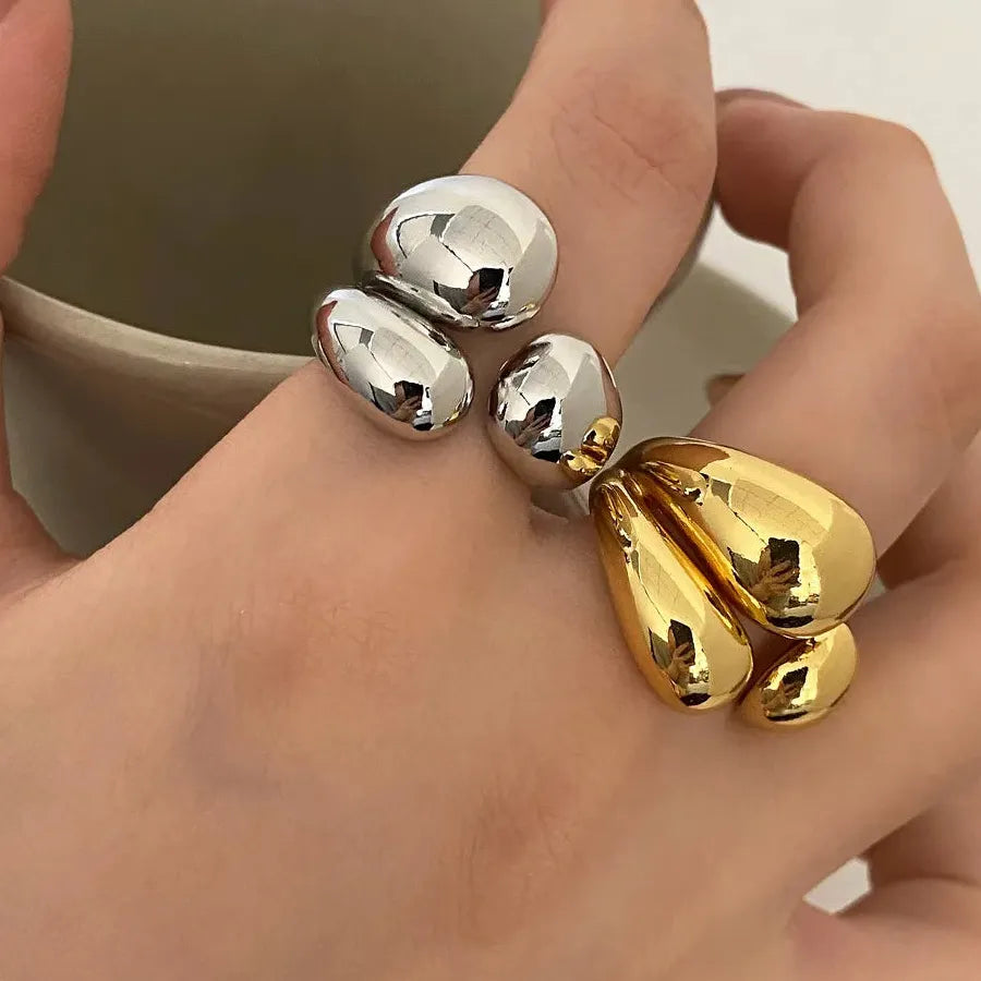 Thick Dome Geometric Ring Gold Silver Plated for Men Women Fashion Jewelry