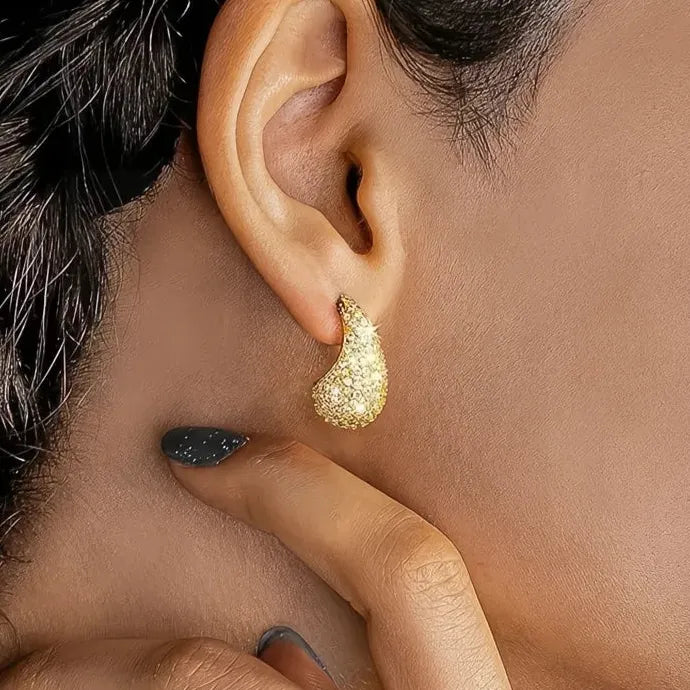 Water Drop Cubic Zirconia Earrings Women Geometric Copper Alloy Jewelry