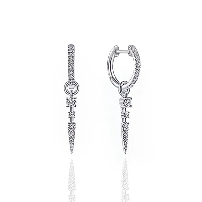 Trendy Cool Girl Copper Alloy Earrings with Sparkling Cubic Zirconia Pendant