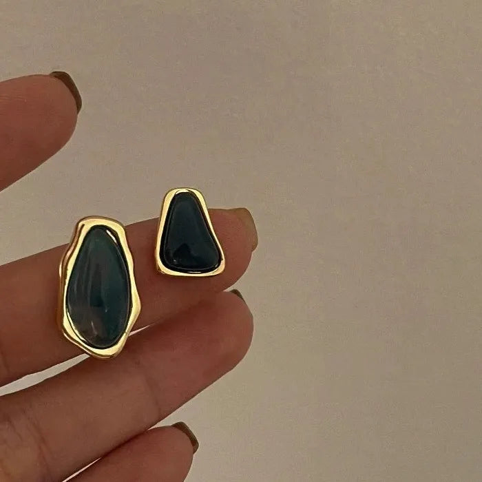 Asymmetric Water Drop Zinc Alloy Geometric Stud Earrings for Women Gift