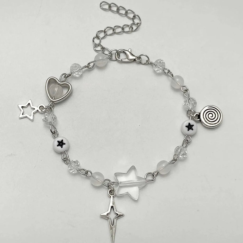 Handmade Star Beads Couple Bracelet Y2K Guitar Charm Gift Jewelry