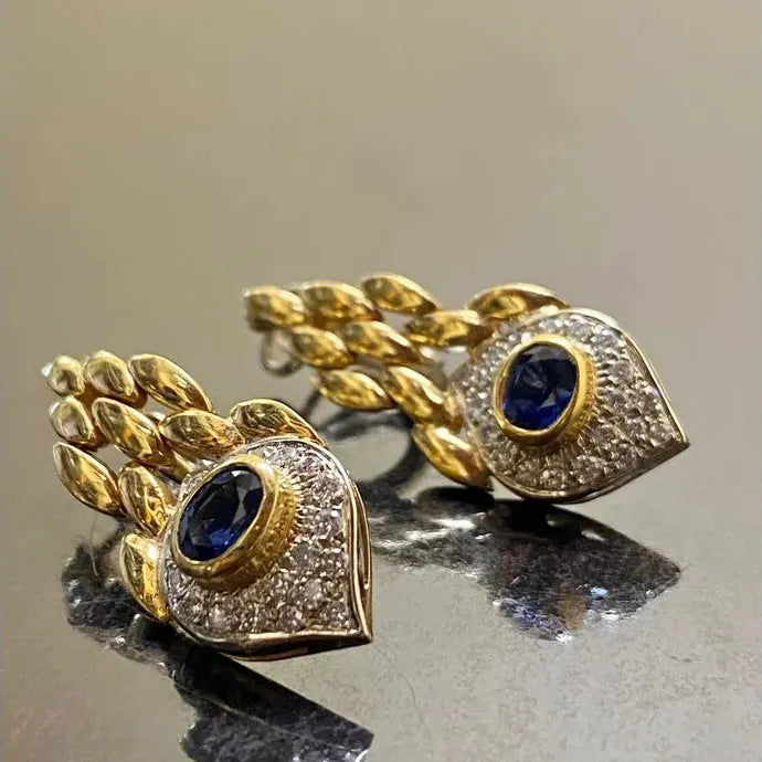 Golden Greek Eye Devil's Eye Pendant Drop Earrings Zinc Alloy Women's Jewelry