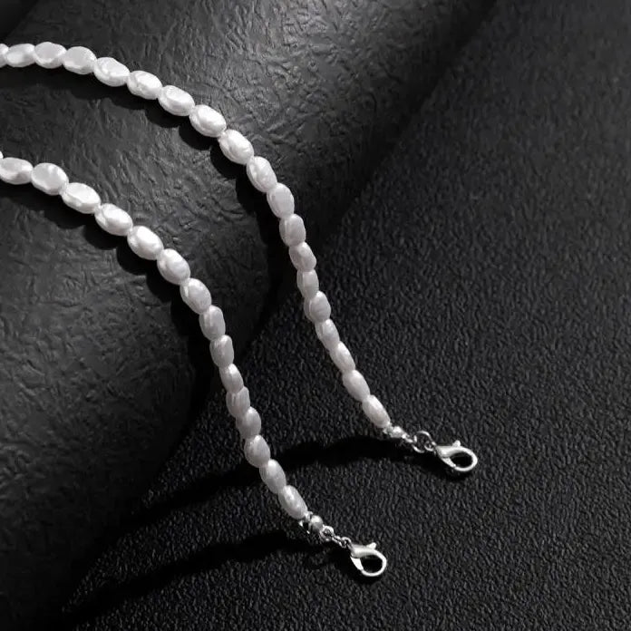 Imitation Pearl Choker Necklace for Women Teens Punk Hip Hop Jewelry Accessory