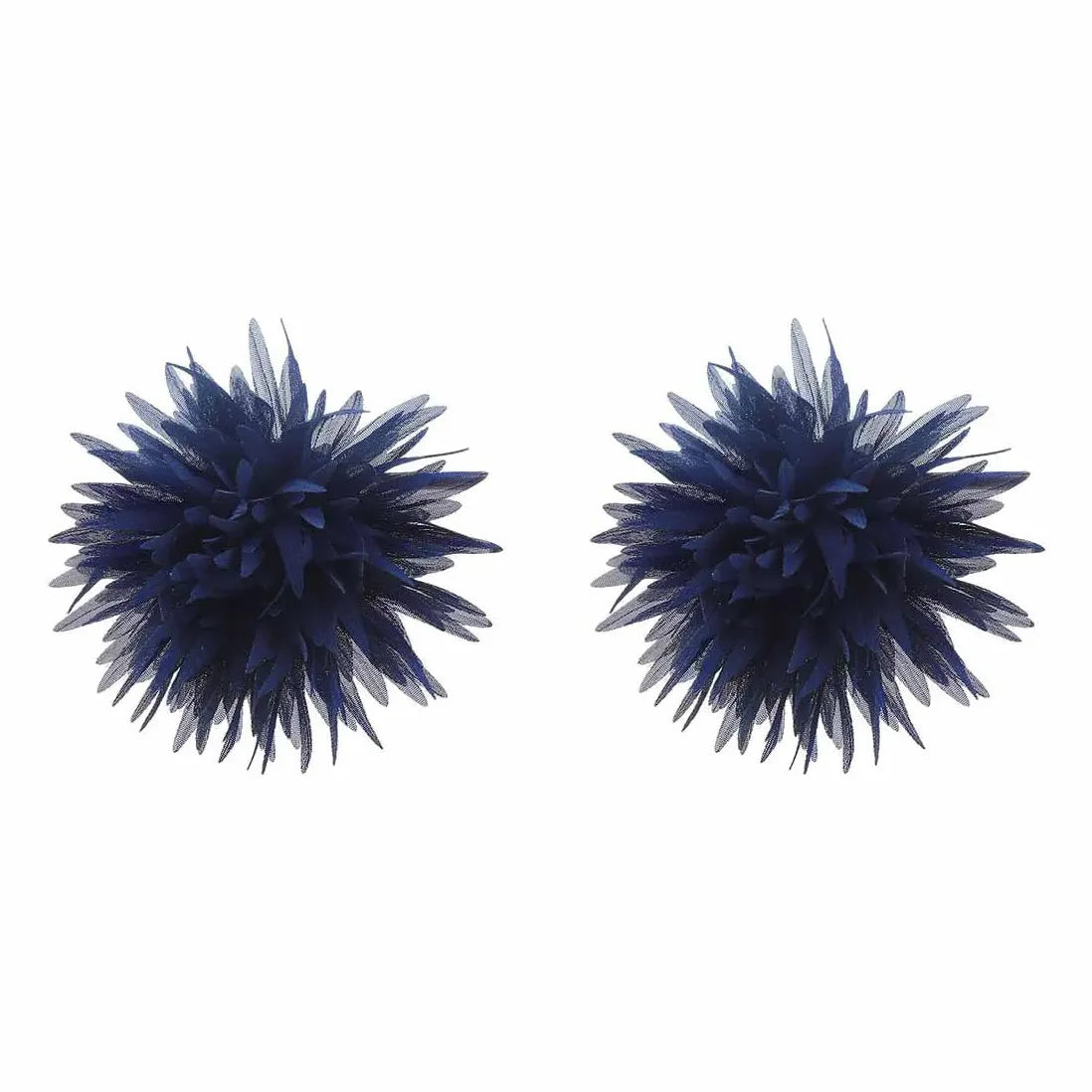 6 Colors Large Fluffy Fabric Flower Stud Earrings Women Vintage Boho Jewelry