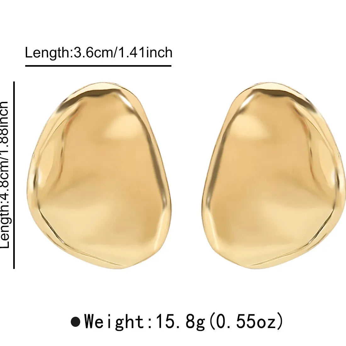 Vintage Zinc Alloy Irregular Oval Geometric Drop Earrings for Women