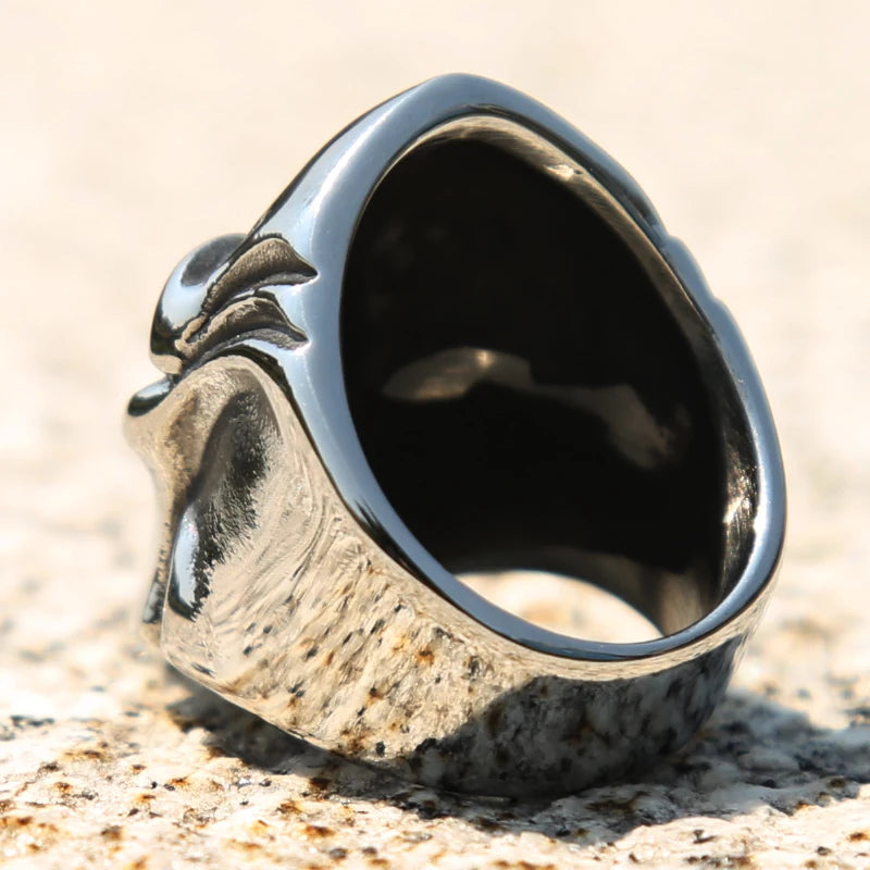 Spartan Helmet Ring Stainless Steel Viking Punk Biker Vintage Unisex Jewelry