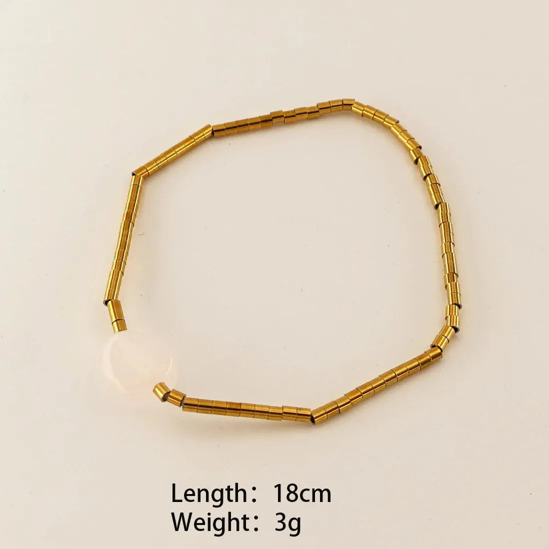 Natural Stone Amethyst Bead Bracelet 18K Gold Plated Geometric Charm Jewelry Gift Waterproof