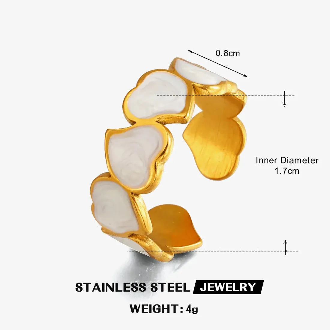 Adjustable Stainless Steel Love Ring for Women Irregular Heart Vintage Jewelry Gift