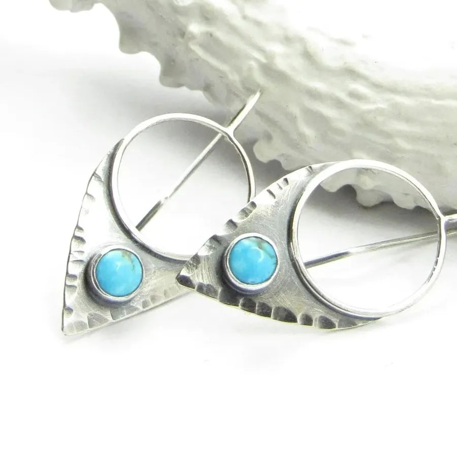 Vintage Blue Stone Drop Earrings for Women Zinc Alloy Pendant Jewelry Party Engagement