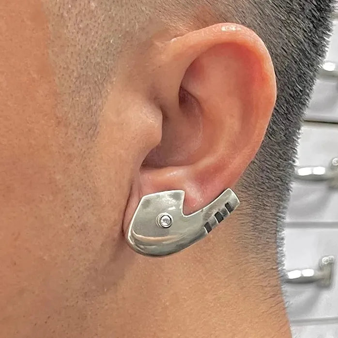 Hook-Shaped Copper Stud Earrings Cyberpunk Geometric Unisex Party Gift