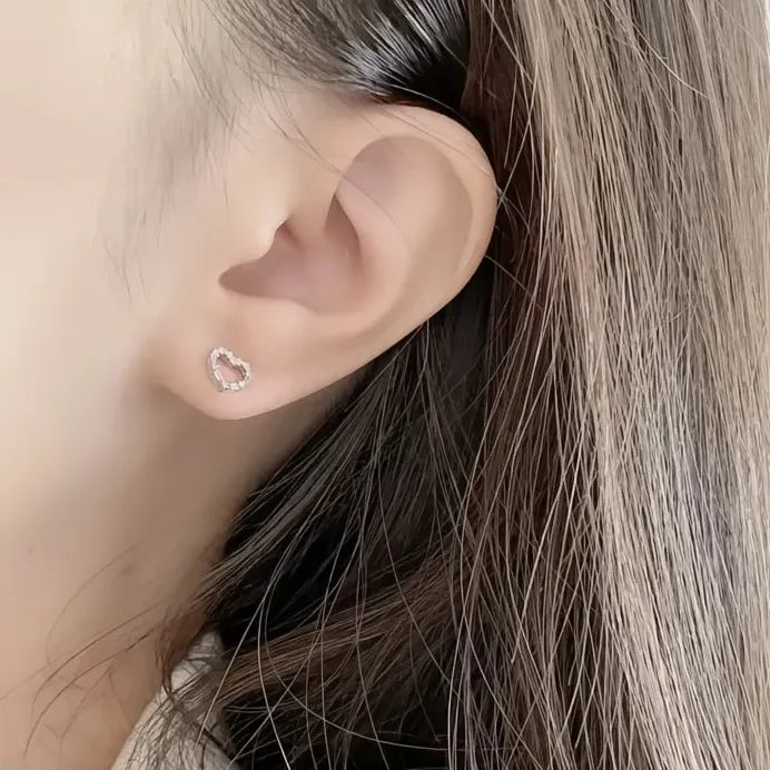 Heart-Shaped Cubic Zirconia Stud Earrings for Women Wedding Gift