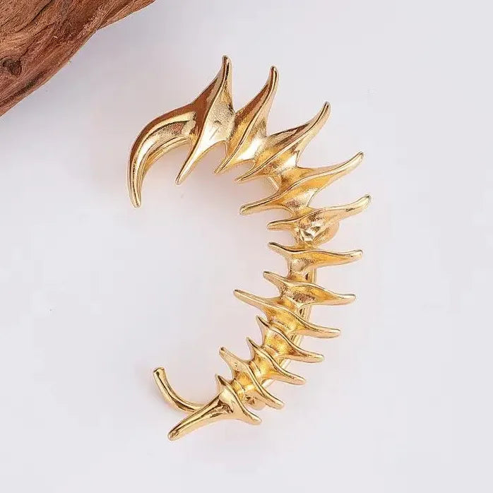 2024 Punk Skeleton Spike Silver Metal Clip-On Earrings Unisex Gift Jewelry