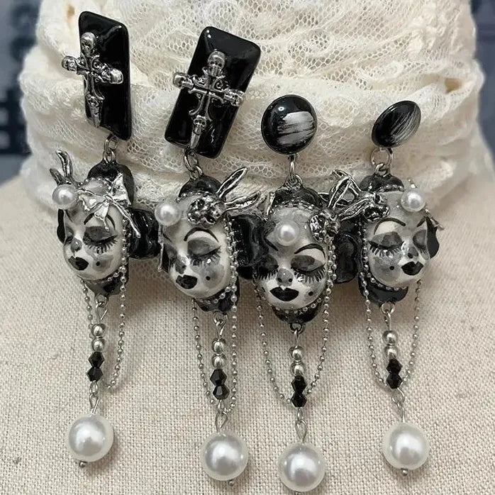2024 Neo-Gothic Cartoon Ceramic Drop Earrings Unisex Party Gift Jewelry