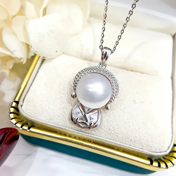 Copper Alloy Buddha Pendant Necklace for Women with Pearl Fashion Jewelry