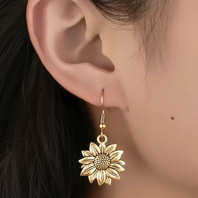 Trendy Geometric Zinc Alloy Drop Earrings Metal Dangle for Women Girls