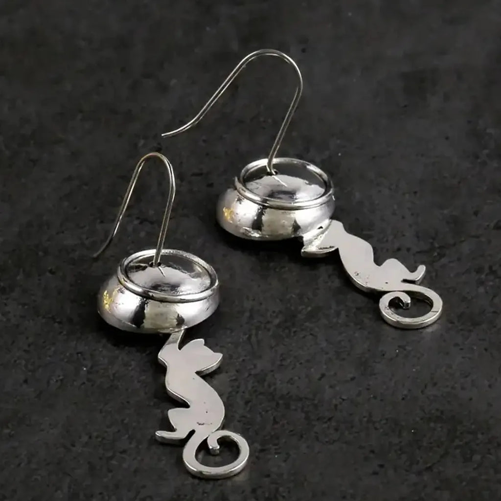 Vintage Bohemian Zinc Alloy Cat Earrings Women’s Drop Animal Pendant Jewelry